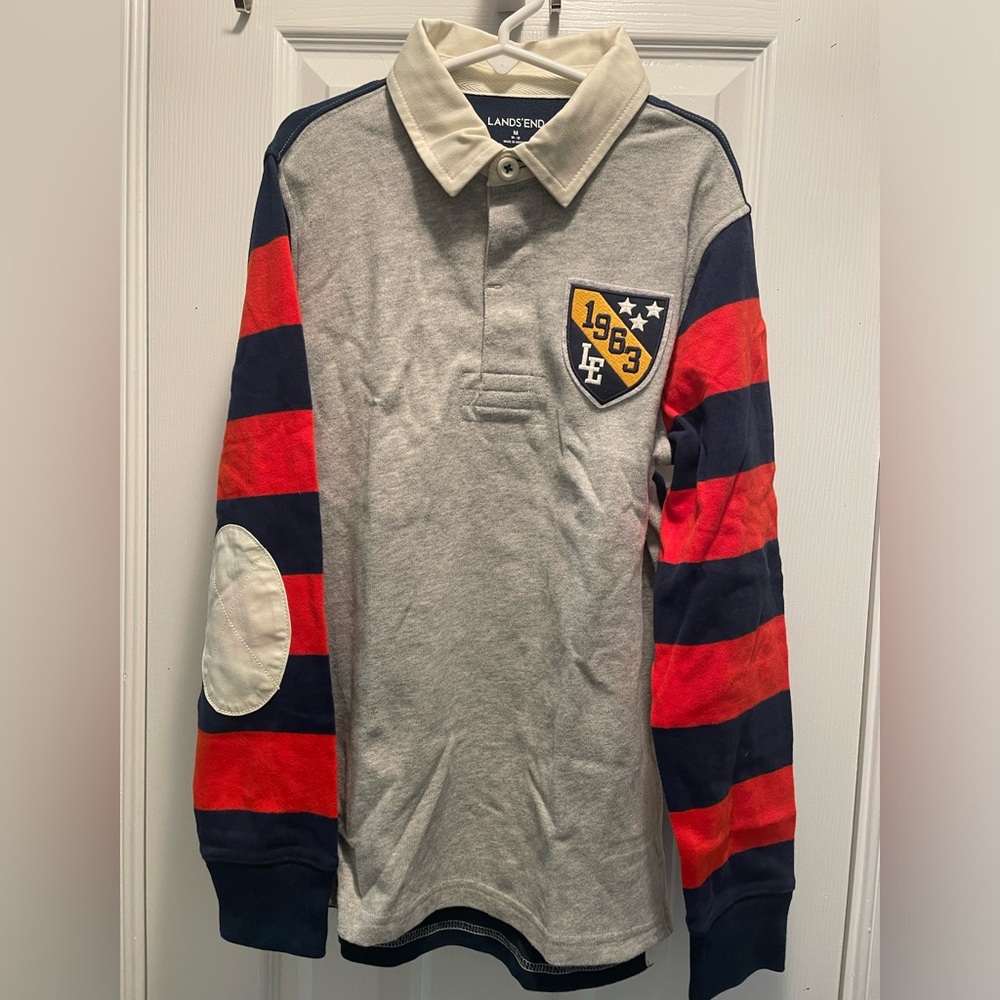 Lands’ End Boys 10-12 Long Sleeve Polo